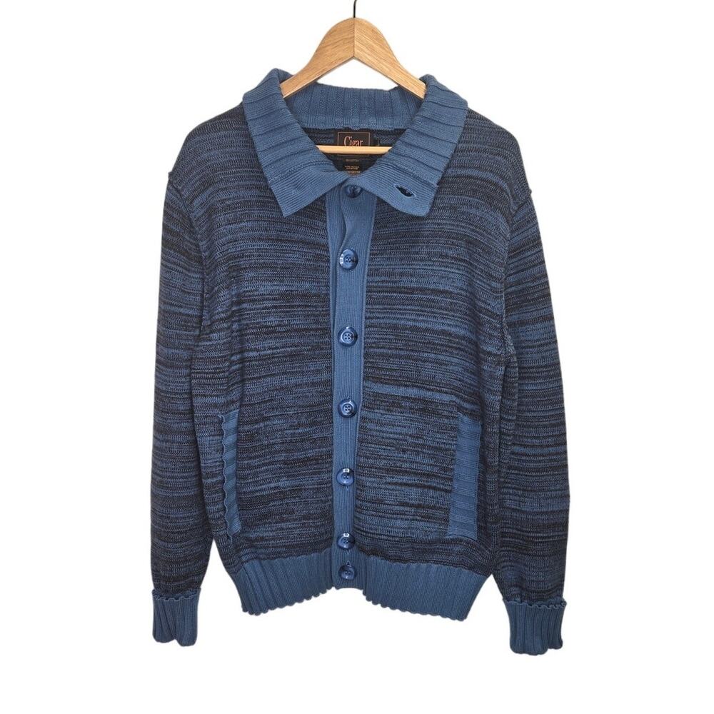 Cigar Couture Button Down Grandpa sweater Cardigan Size Large